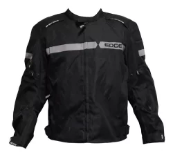Chamarra Moticlista Con Protectores Jacket Edge Negra/gris
